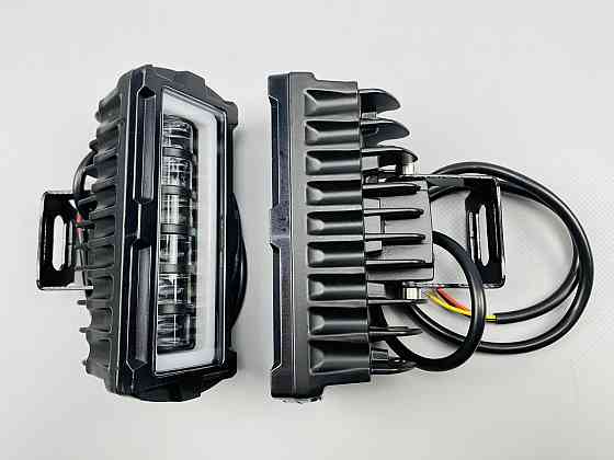 Фара LED прямокутна 6 Led діодів, 3D лінза, 9-32V, 6000К, IP67, led chip 3030, 50mm x 120mm, чітка межа світла Мукачево
