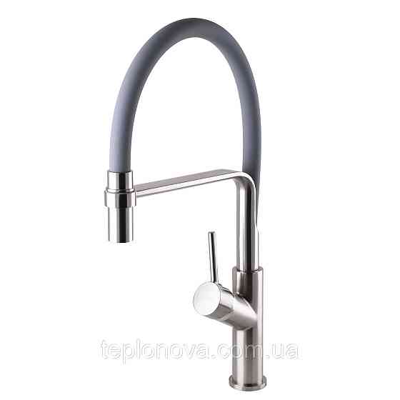 Смеситель для кухни Globus Lux DENVER Flex GDF-32-08-02 Сталь-Серый Гофроизлив, латунь Черновцы