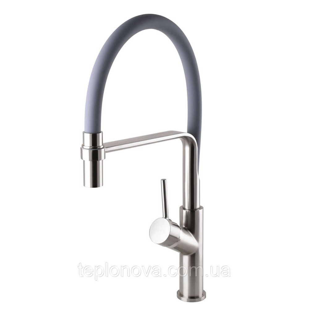 Змішувач для кухні Globus Lux DENVER Flex GDF-32-08-02 Сталь-Сірий Гофроїзлив, латунь Чернівці - фото 4