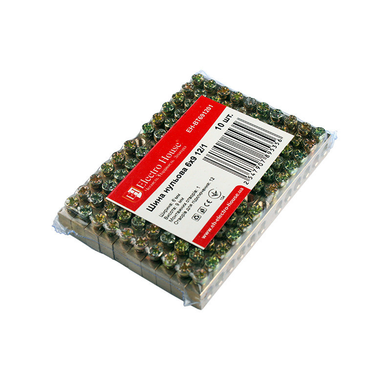 Шина нулевая 6х9 мм2 12/1, 1 отверстие Днепр - изображение 2