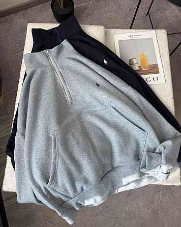 Женский утепленный оверсайз свитшот трехнитка на флисе 42-48 Серый меланж Одесса