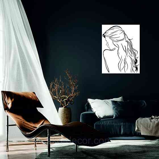 Декоративное настенное Панно «Девушка» Декор на стену 110*85 см, Белый Киев