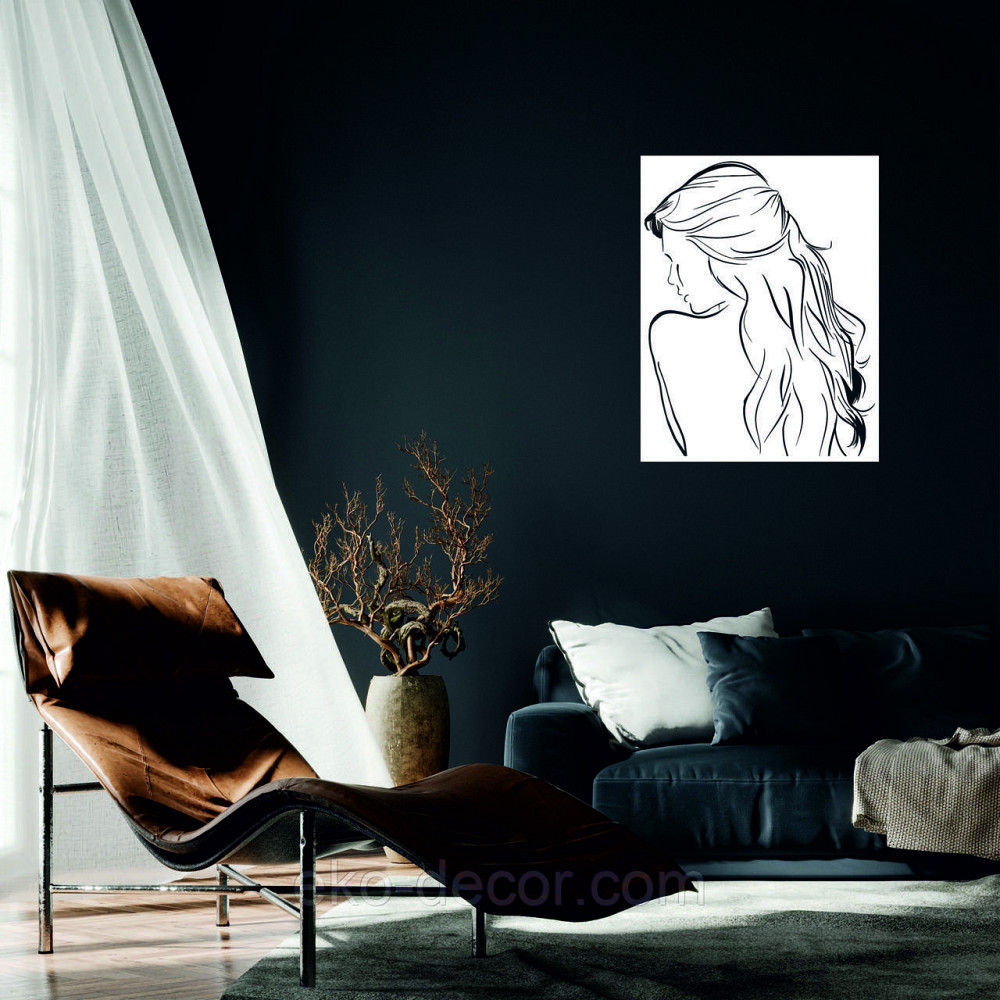 Декоративное настенное Панно «Девушка» Декор на стену 110*85 см, Белый Киев - изображение 1