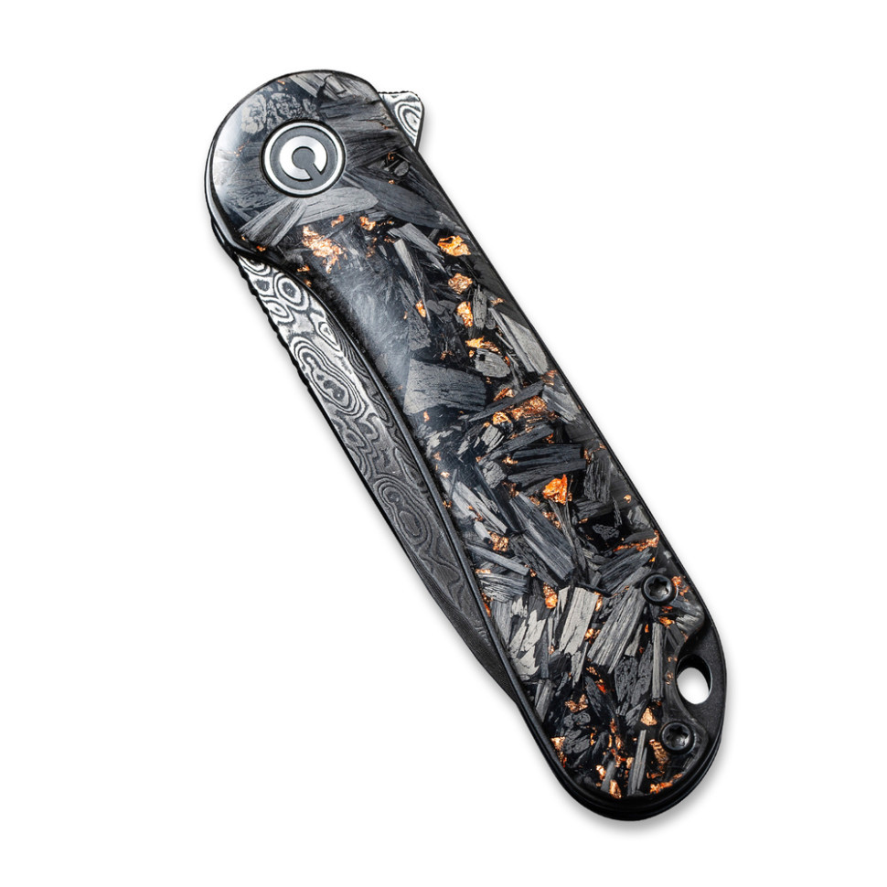 Ніж складаний кишеньковий Civivi Elementum, (7.5 см) Damascus / Carbon Fiber чорний Киев - изображение 5
