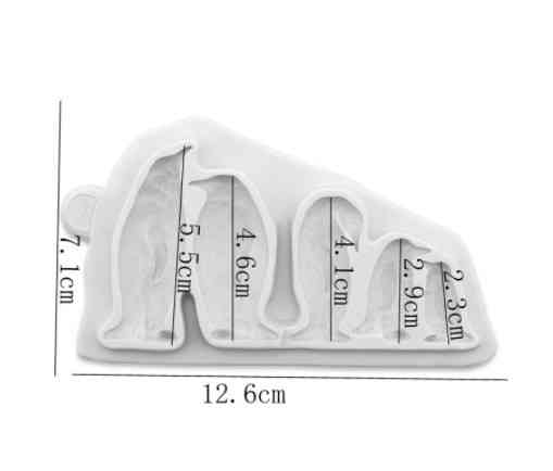 Молд силиконовый Пингвины 71 на 126 мм серый Киев