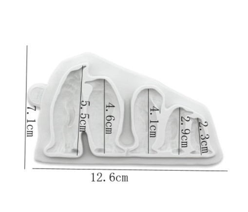 Молд силиконовый Пингвины 71 на 126 мм серый Киев - изображение 2