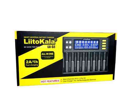 Зарядне на 8 акумуляторів АА, ААА, 18650 LiitoKala Lii-S8 Київ