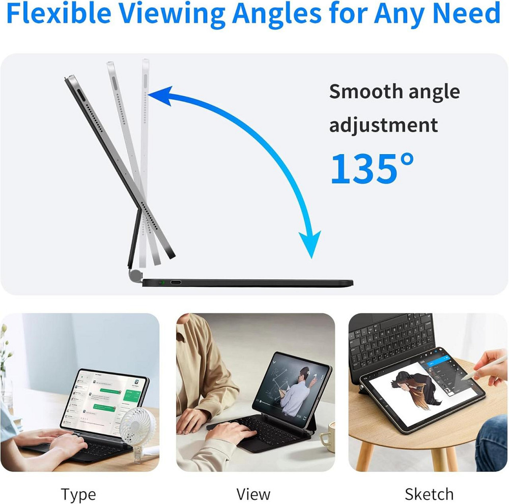 Клавіатурний чохол T89 Чорний для iPad Air 10.9 (4/5) та iPad Pro 11 (1-3) магнітний BLE5.2 трекпад USB‑C акумулятор Київ - фото 2