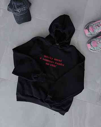 Женская стильная принтованная худи из трехнитки на флисе + манжеты измельченная Черный, 48/52 Одесса