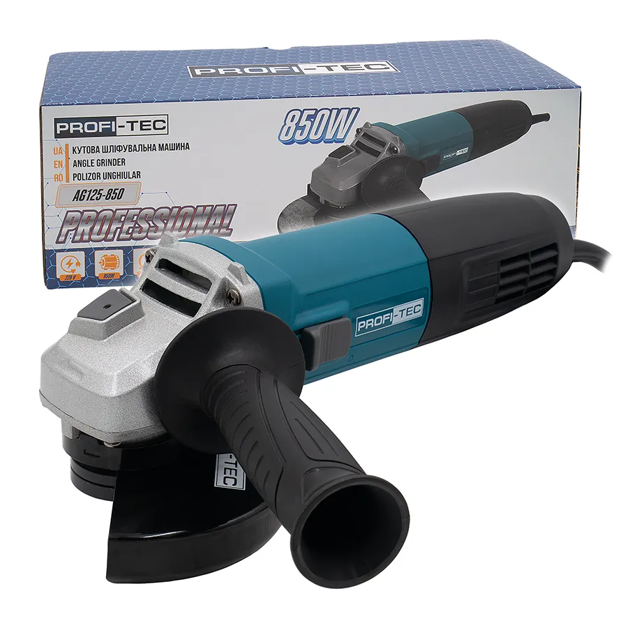 Мощная угловая шлифмашина PROFI-TEC AG125-850 : 850Вт, диск 125мм (007087) Киев - изображение 1