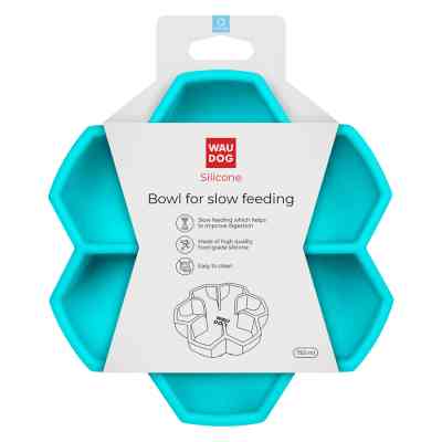 Универсальная посуда для животных WAUDOG Silicone миска для медленного питания 750 мл голубая (23542) Винница