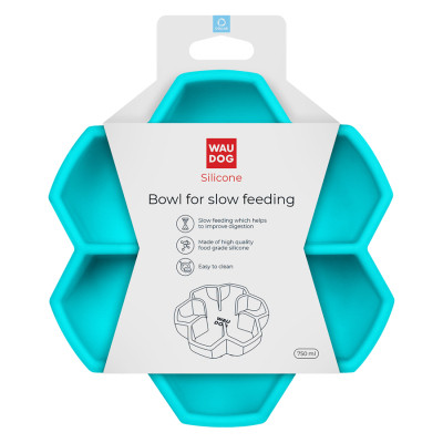 Универсальная посуда для животных WAUDOG Silicone миска для медленного питания 750 мл голубая (23542) Винница - изображение 4