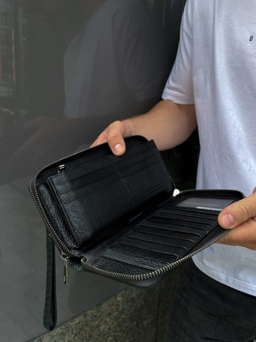 Клатч на дві блискавки з фактурною натуральною шкірою MC-086-5902С Київ - фото 7