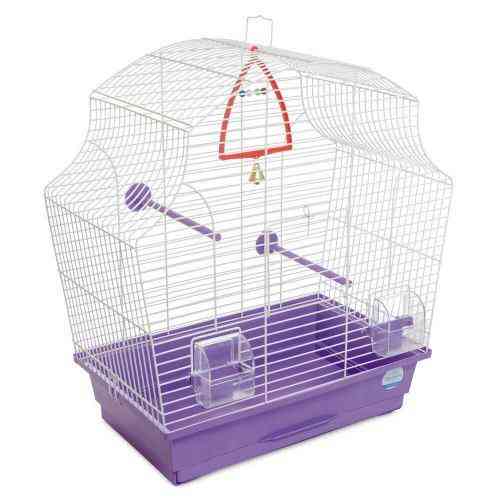 Клетка Природа «Мэри» для мелких декоративных птиц, 44x27x54 см (белая/фиолетовая) Винница