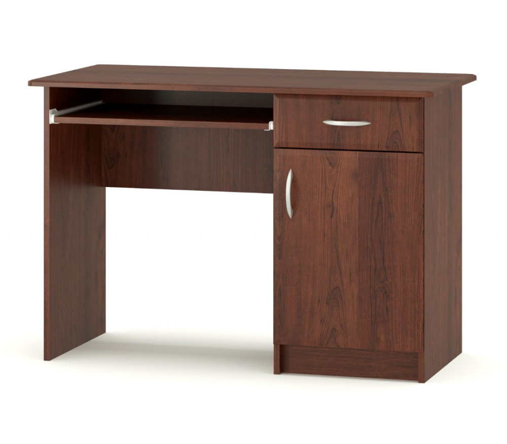 Стіл 110х50 см, письмовий з одною тумбою, Меблі-Сервіс, Горіх міланський Львів - фото 1