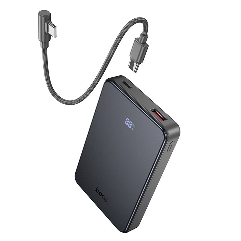 Павербанк 10000 mAh HOCO J170 Starlight 22.5W+PD20W быстрая зарядка кабель в комплекте серый металлик power bank повербанк Одесса - изображение 12