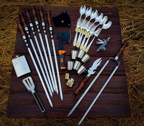 Подарочний набір для шашлика в кожаному кейсі ідеальний подарунок татові VIP 8 Тернопіль - фото 6