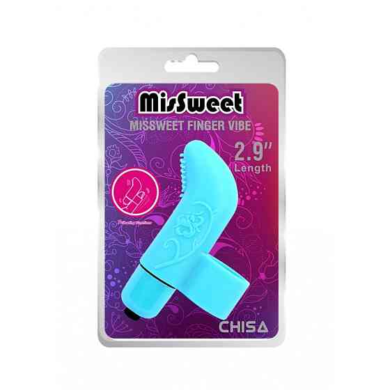 Вибратор на палец с рельефом Chisa MisSweet Finger Vibe, голубой Sex Aura Киев