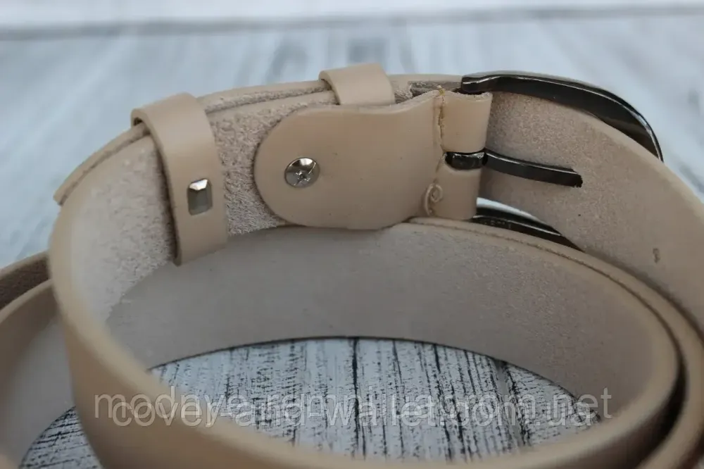 Світло-рожевий жіночий ремінь із натуральної шкіри 25мм Puos Київ - фото 3