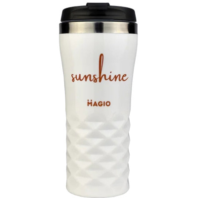 Термочашка Magio Sunshine 450 мл Біла (MG-1039) Винница - изображение 1