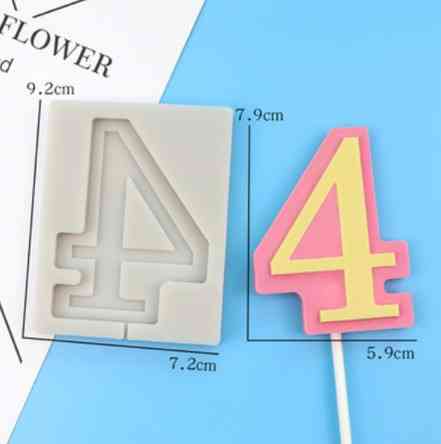 Молд силиконовый цифра 4 - размер молда 9,5*7см Киев