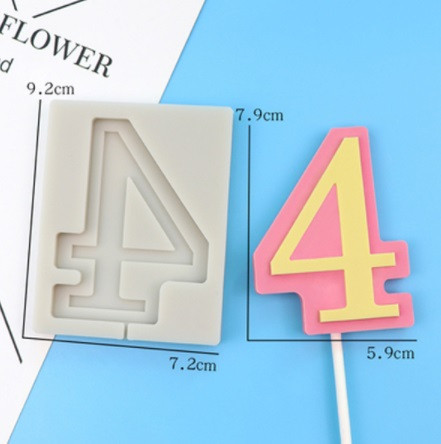 Молд силиконовый цифра 4 - размер молда 9,5*7см Киев - изображение 1