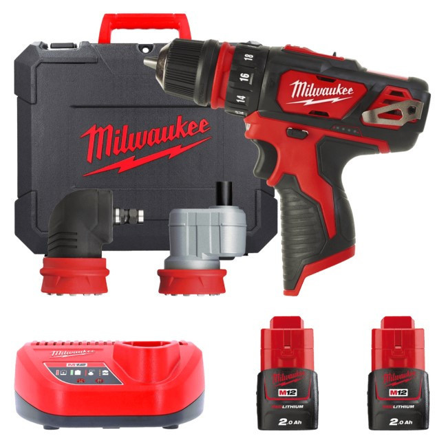 Дриль-шурупокрут акумуляторний MILWAUKEE, M12 BDDXKIT-202C (+ заряд.пристрій, 2 акум.Х 2Аг, 3 насадки, HD кейс) Одеса - фото 1