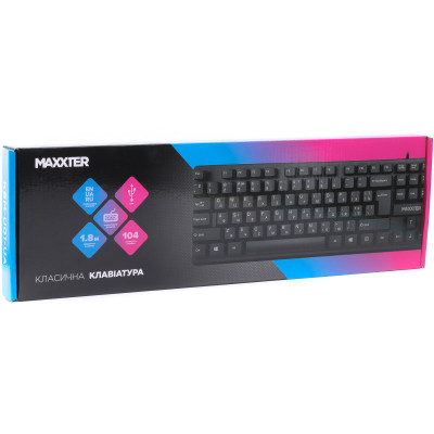 Клавиатура Maxxter KBM-U01-UA USB Black (KBM-U01-UA) Винница - изображение 3