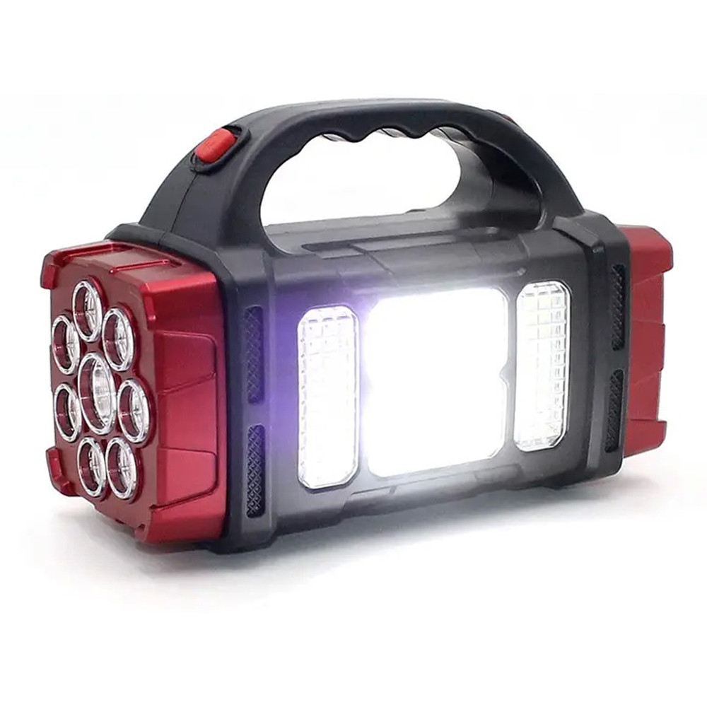 Світлодіодний ручний ліхтар Starnearby з акумулятором, на сонячній батареї (Чорний/Червоний, 76LED, 38Вт) Николаев - изображение 1