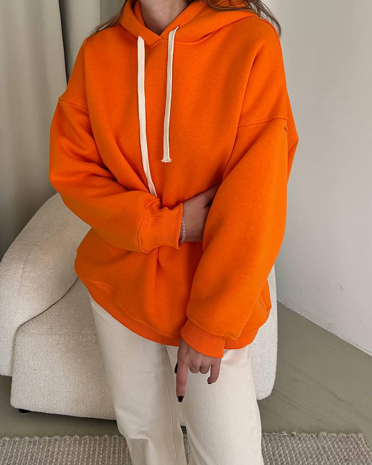 Женская стильная оверсайх худи турецкая трехнить на флисе ПЕНЬЕ Одесса - изображение 4