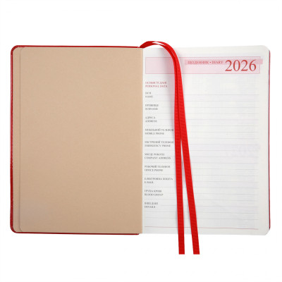 Тижневик Leo planner А5 датований 2026 "Aldento", інтегральний, червоний, 368 сторінок (252671) Вінниця - фото 12