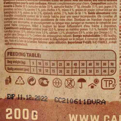 Лакомство Carnilove Dog Crunchy Snack Ostrich with Blackberries для собак для здоровья сердца со страусом и ежевикой 200 г Киев