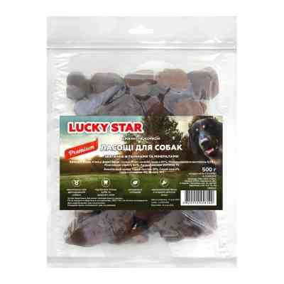 Ласощі для собак Lucky Star Качине в'ялене м'ясо у формі серця ≈4 см 500 г (4820112458140) Вінниця