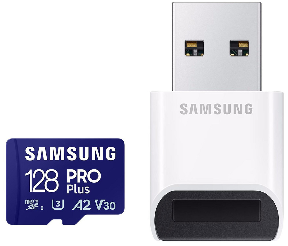 Картка пам'яті MicroSDXC 128 GB UHS-I/U3 Samsung Pro Plus R180/W130MB/s + OTG Card reader (MB-MD128SB/WW) ( 12411 ) Харків - фото 2