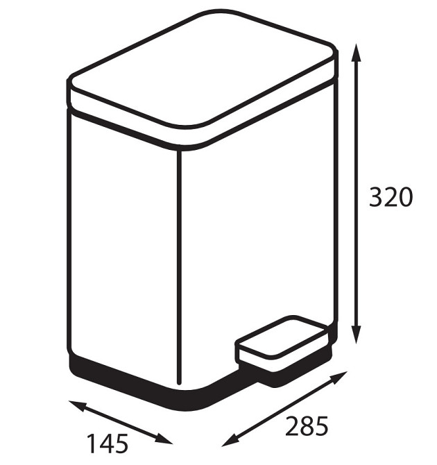 Відро для сміття з плавним закриванням прямокутне Koer TC-010306-08 6 л колір білий антипалець (KR5601) Чернівці - фото 5