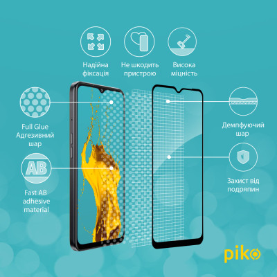 Скло захисне Piko Full Glue Oppo A77S Black (1283126576812) Вінниця - фото 3