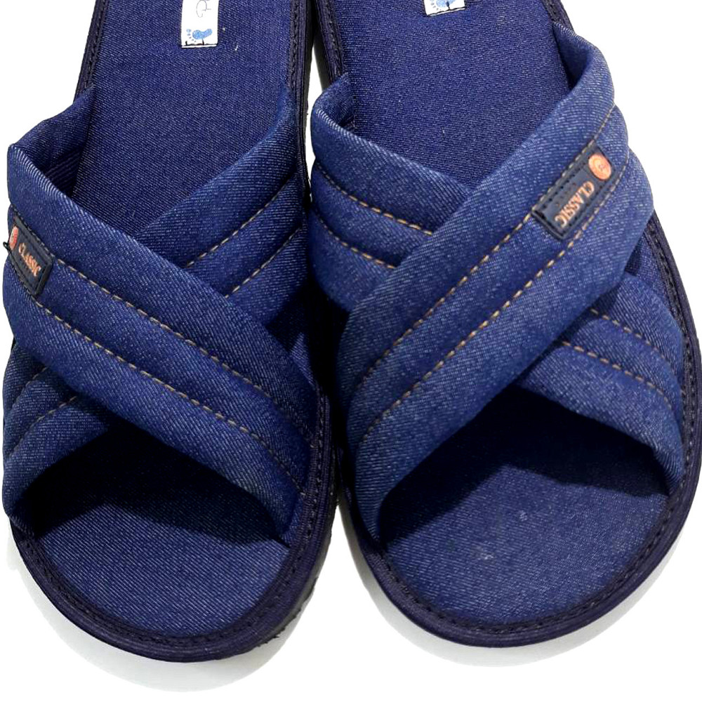 Чоловічі тапочки відкриті повномірні з джинсової тканини PaGo "Джинс X" сині Одеса - фото 7