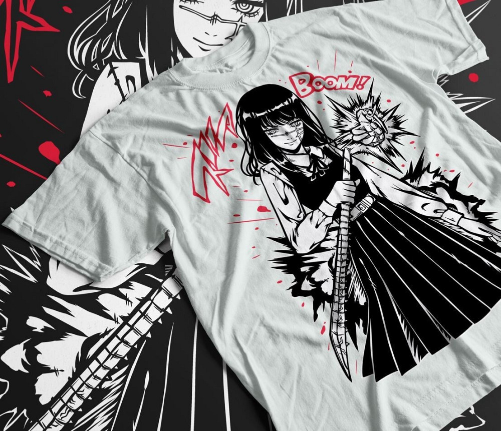 Футболка з аніме принтом Людина-бензопила оверсайз (S/M/L) Чорний AnimeJ0889 Дніпро - фото 1