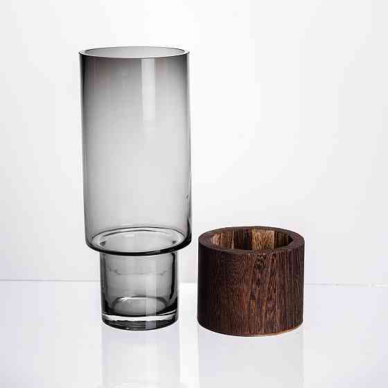 Ваза для квітів кругла скляна 25.5 (см) декоративна HP-19-162-2 Київ