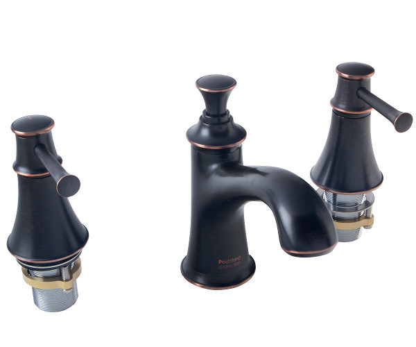 Змішувач для раковини класичний Imprese Podzima Zrala на 3 отвори, чорний Київ - фото 2