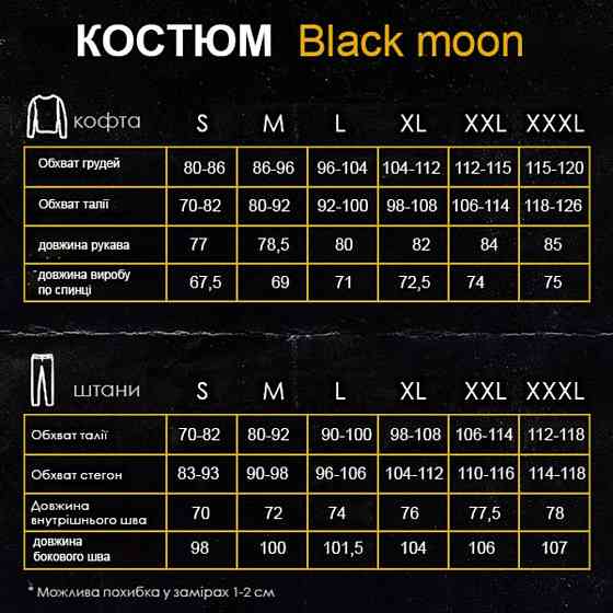 Чоловічий спортивний костюм Pobedov Black moon весна-літо-осінь Костюм світшот і штани з лампасами чорний Одеса