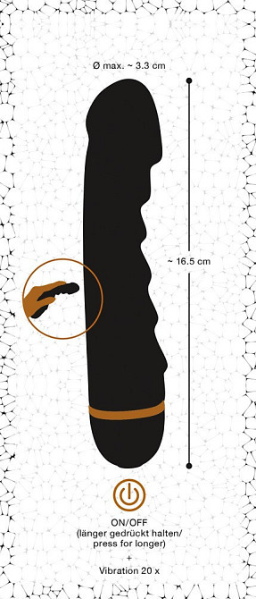 Чорний оксамитовий вібратор Bendy Ripple Vibrator з 20 режимами вібрації Sex Aura Київ - фото 7