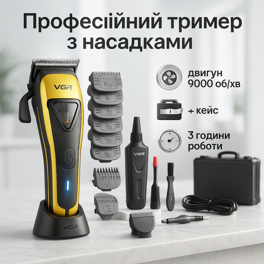 Машина для стрижки в домашніх умовах, Машинка для стрижки волосся з регульованою довжиною QN-61 Львів - фото 19