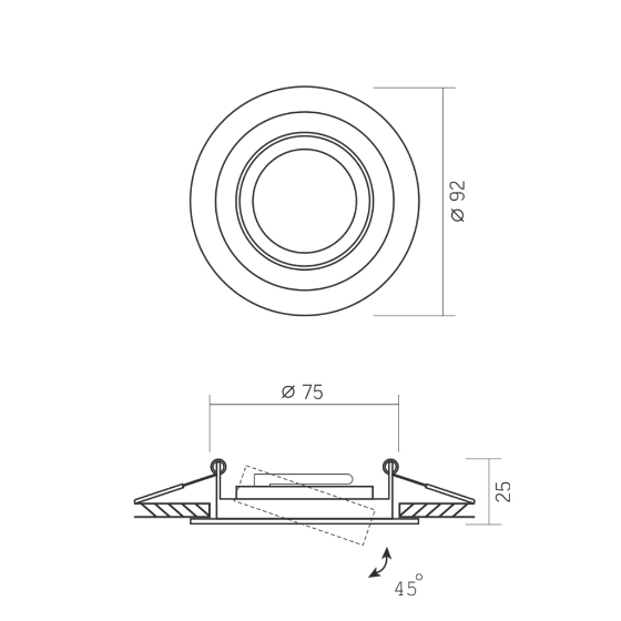 LED Світильник врізний під лампу GU10 30W круглий білий VL-SPF08R-W Videx Житомир
