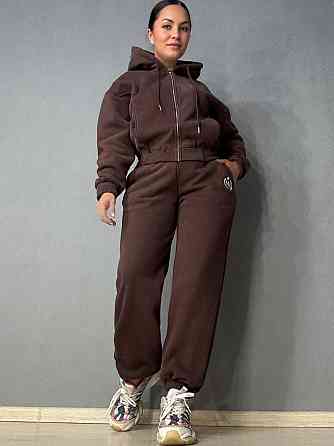 Костюм жіночий Joy One 80990 утеплений на флісі худі зі штанами коричневий, коричневий, L Київ