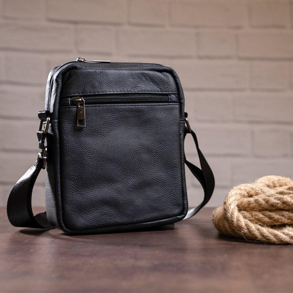 Сумка вертикальна шкіряна Чорна (Vintage) Київ - фото 1