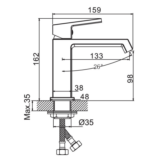 Смеситель для умывальника HAIBA GAUDI 001 HB9581 качественный Харьков - изображение 4