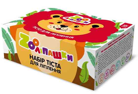 Тісто для ліплення ZOOлипашки шоу-бокс "Лев" ZIRKA 140210 (шоу-бокс 12 кольорів, 60 стиків по 20 г) Вінниця