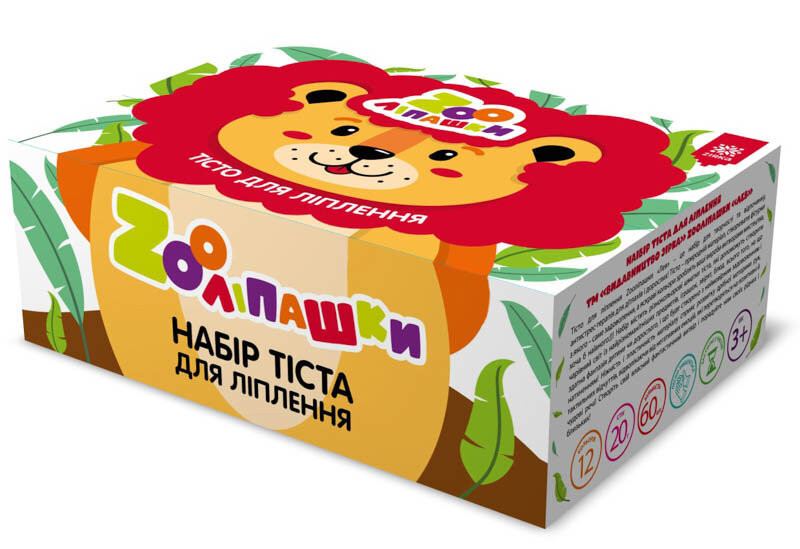 Тісто для ліплення ZOOлипашки шоу-бокс "Лев" ZIRKA 140210 (шоу-бокс 12 кольорів, 60 стиків по 20 г) Вінниця - фото 2