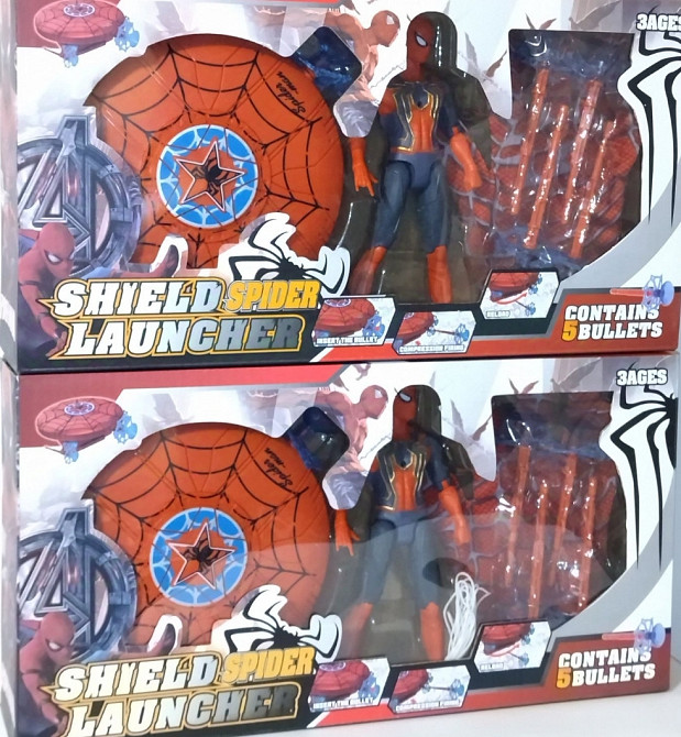 Набор супергероя Человек-паук, фигурка, щит стреляет присосками. Харьков - изображение 1